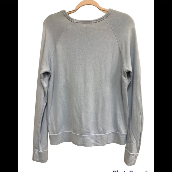 NWOT Sundry Long Sleeve Sweatshirt, Light Blue, Rainbow Heart, Size Small - Picture 5 of 7